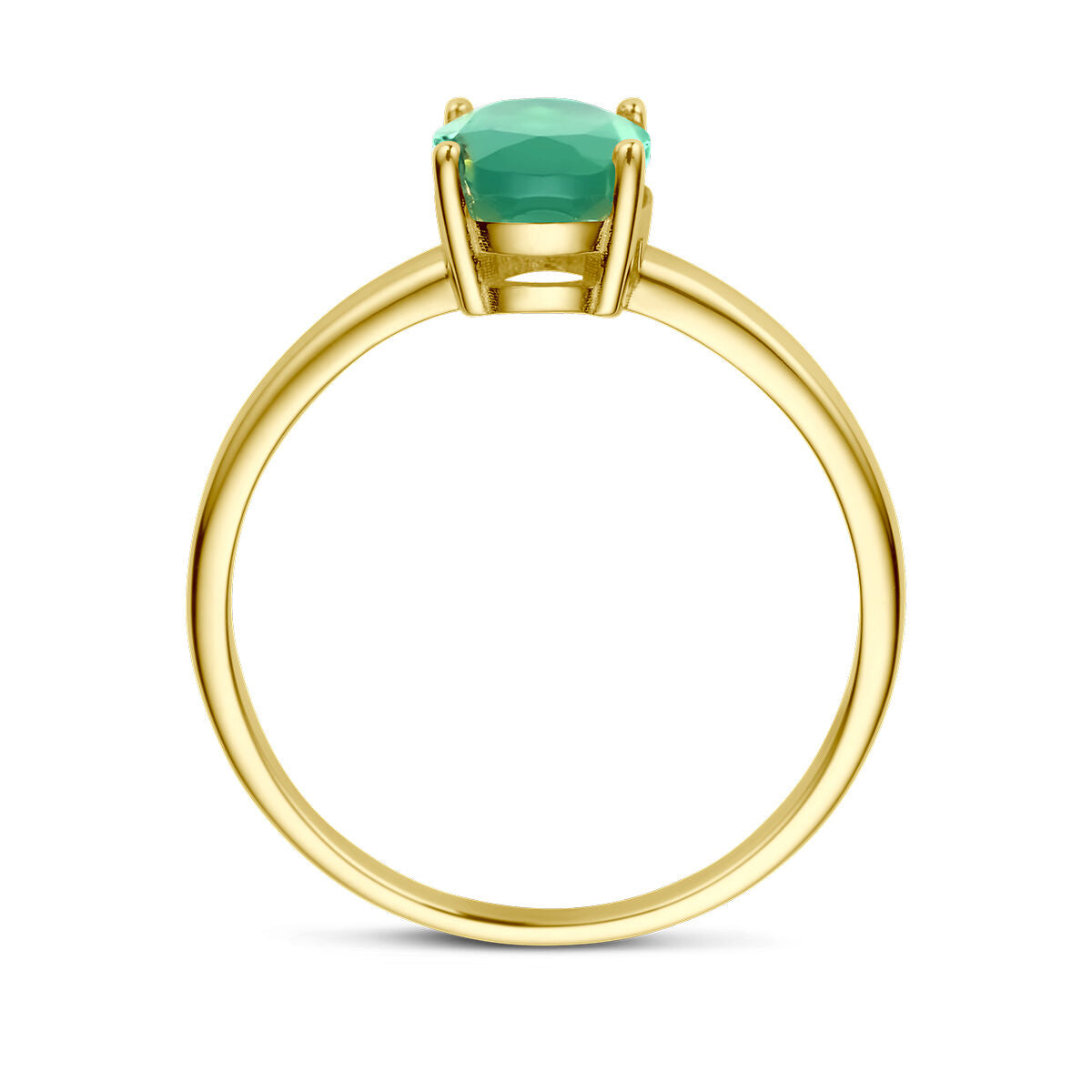 bague en agate verte 14K or jaune
