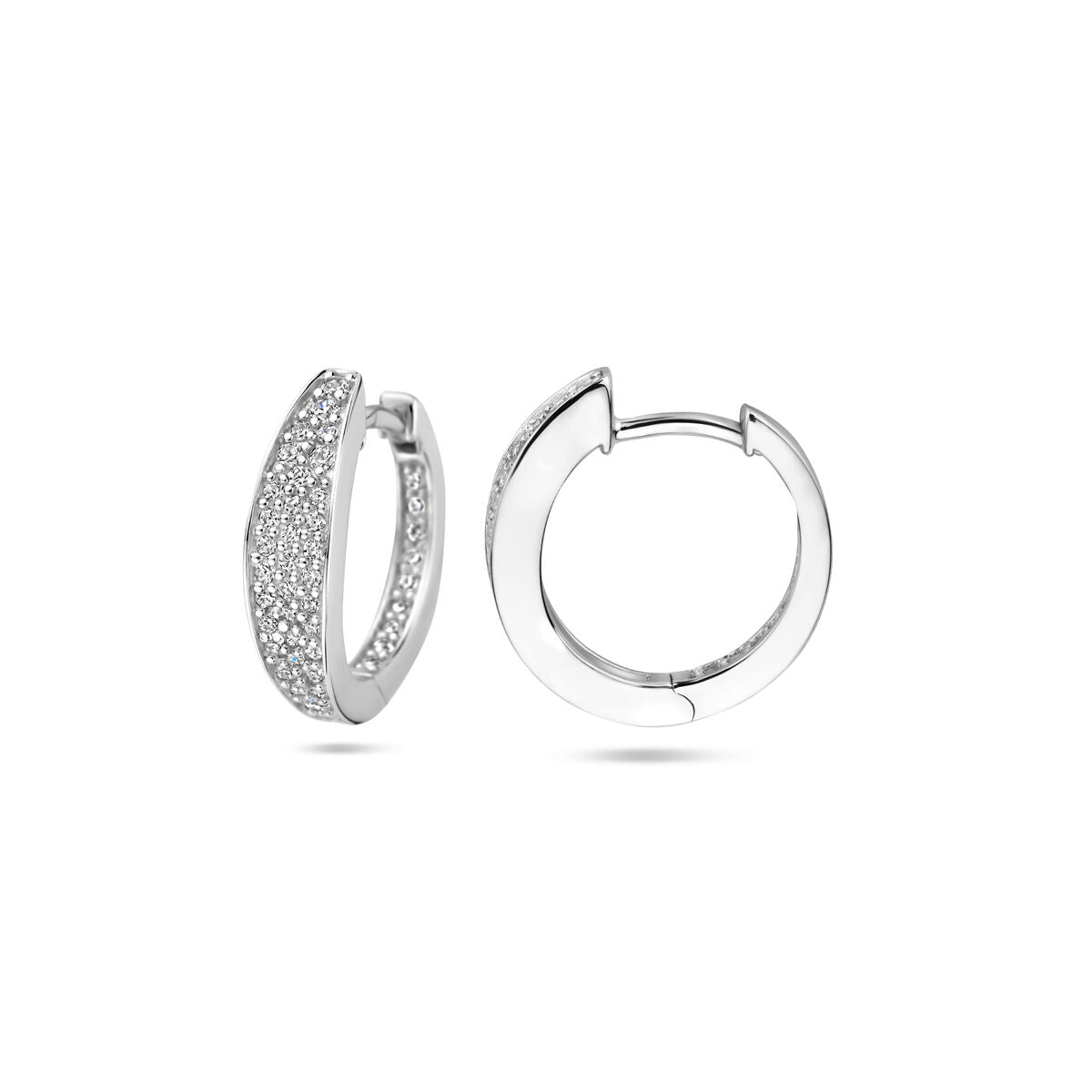 créoles zircone 16 mm argent rhodié