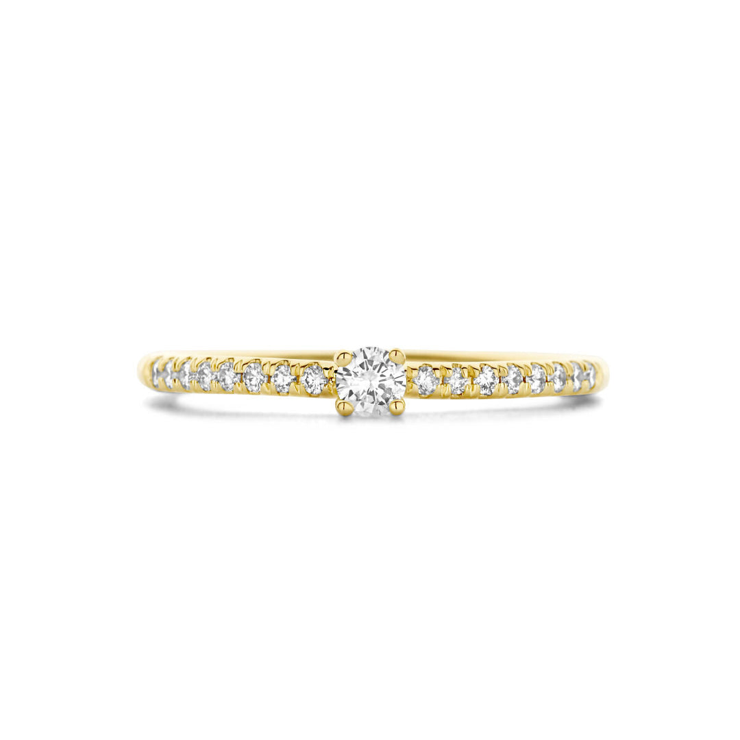 aanzoeksring diamant 0.25ct h si 14K geelgoud
