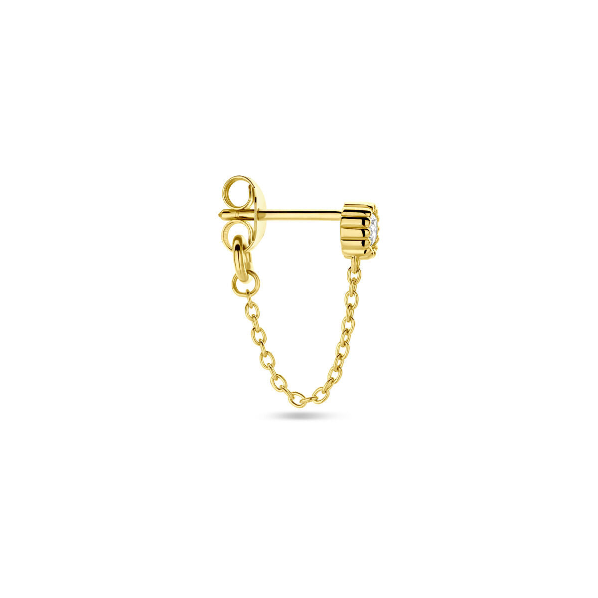 puce d'oreille en zircone 1 micron argent plaqué or (jaune)