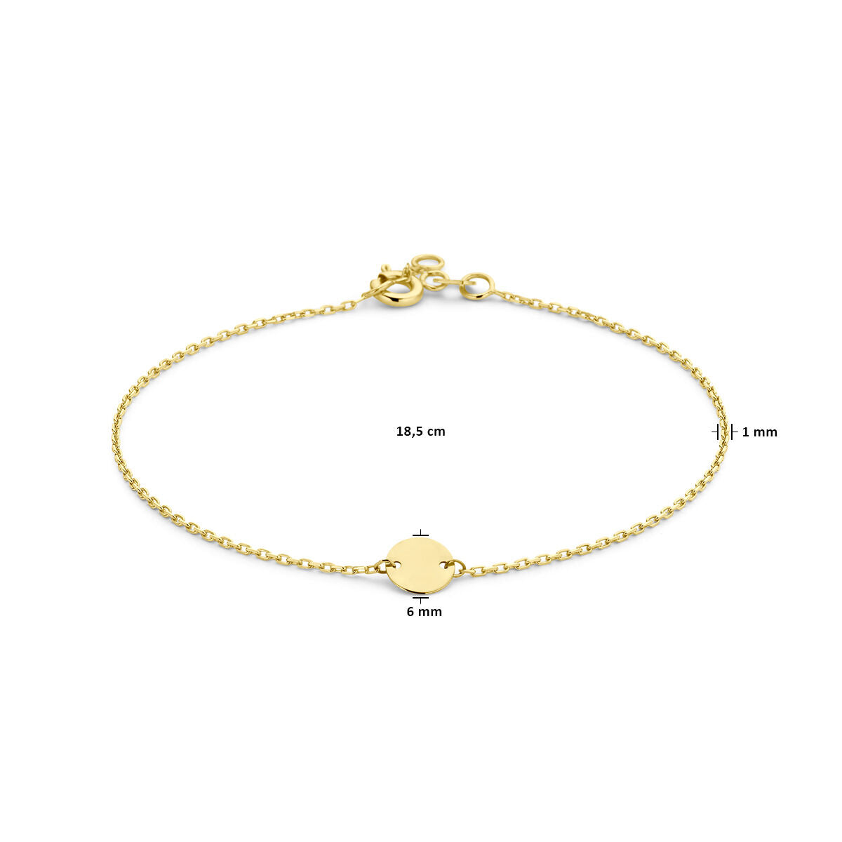 bracelet cercle 18,5 cm 14K or jaune