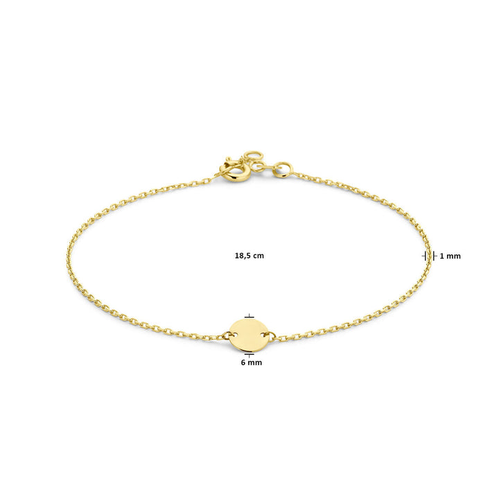 armband cirkel 18,5 cm 14K geelgoud