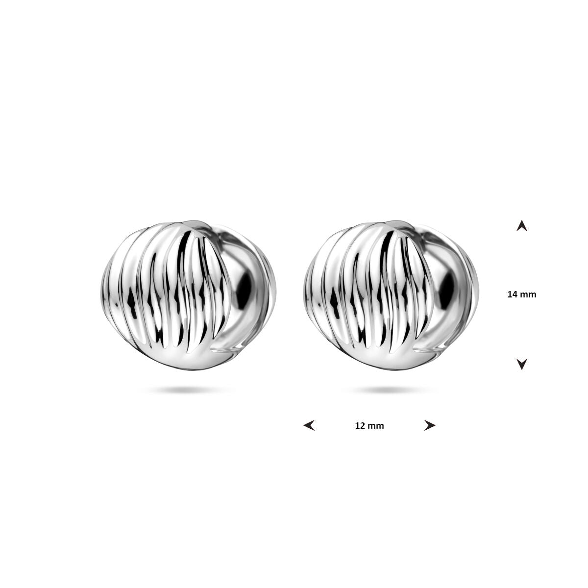 créoles 14 mm argent rhodié