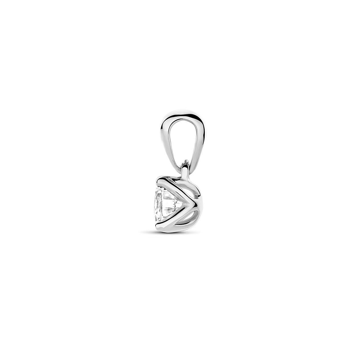 pendentif diamant cultivé en laboratoire 0.25ct h si 9,5 mm or blanc 14K