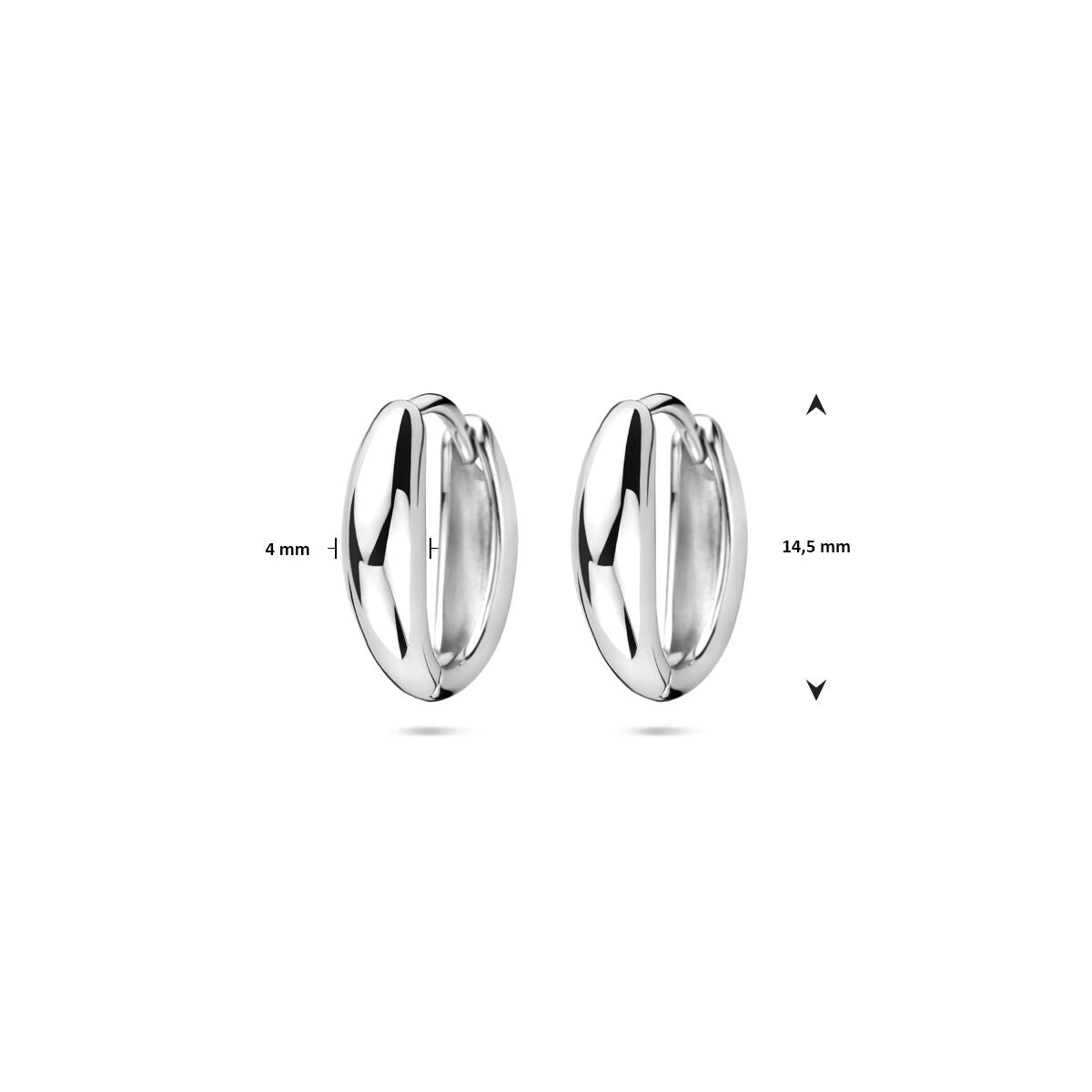 créoles 14,5 mm argent rhodié
