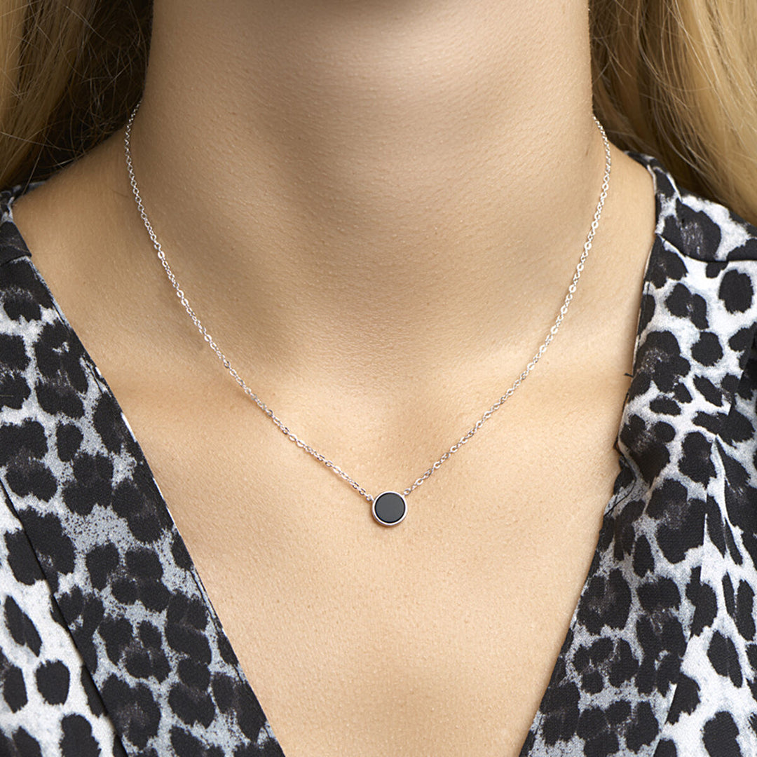 Zilveren ketting dames onyx gerhodineerd