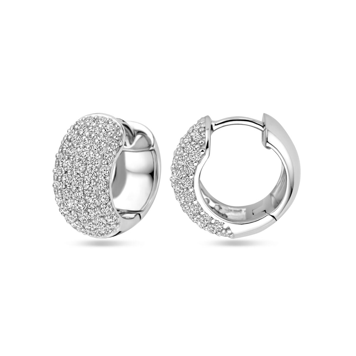 créoles zircone 16 mm argent rhodié