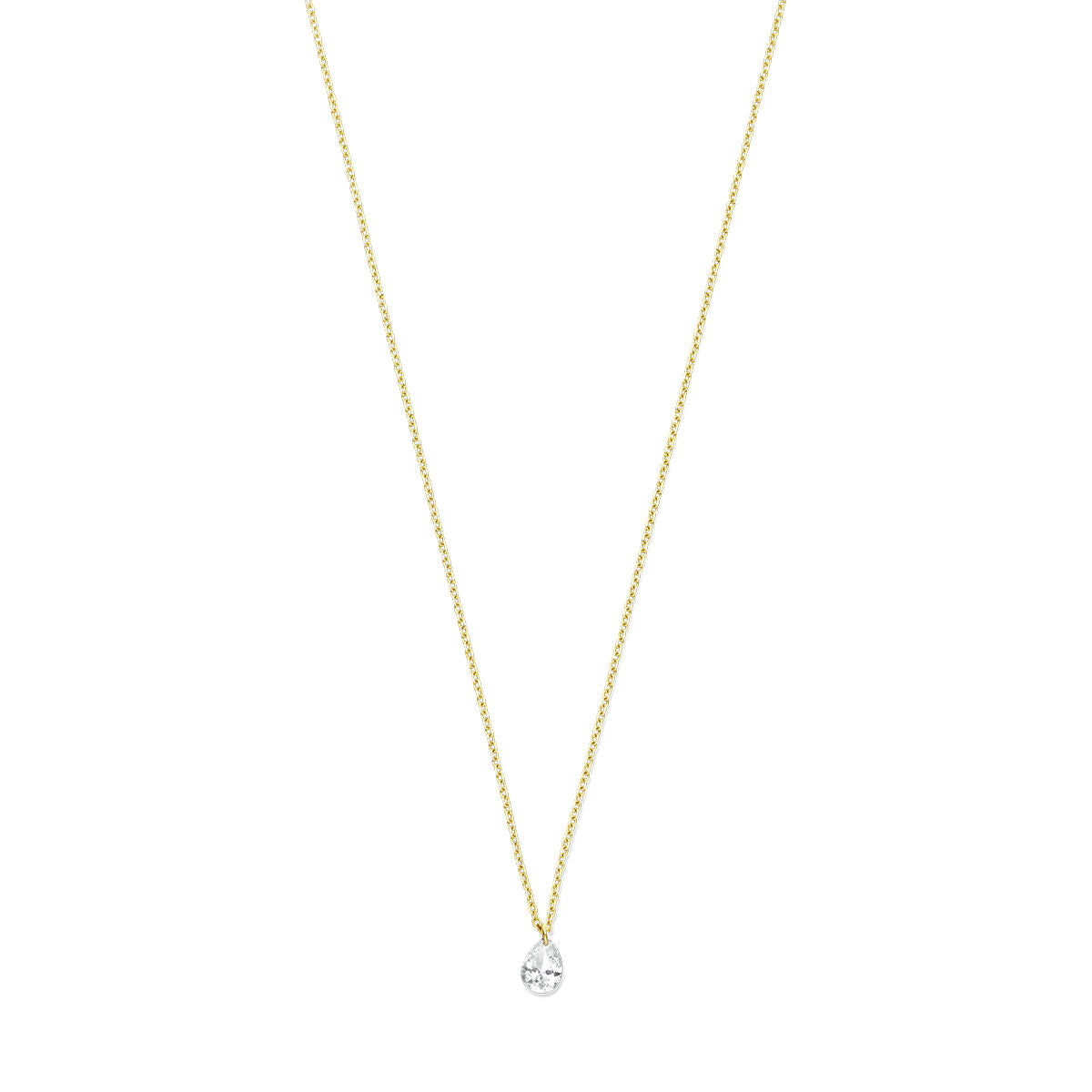 Collier en or jaune 18K avec un pendentif en diamant de 0,20 ct.