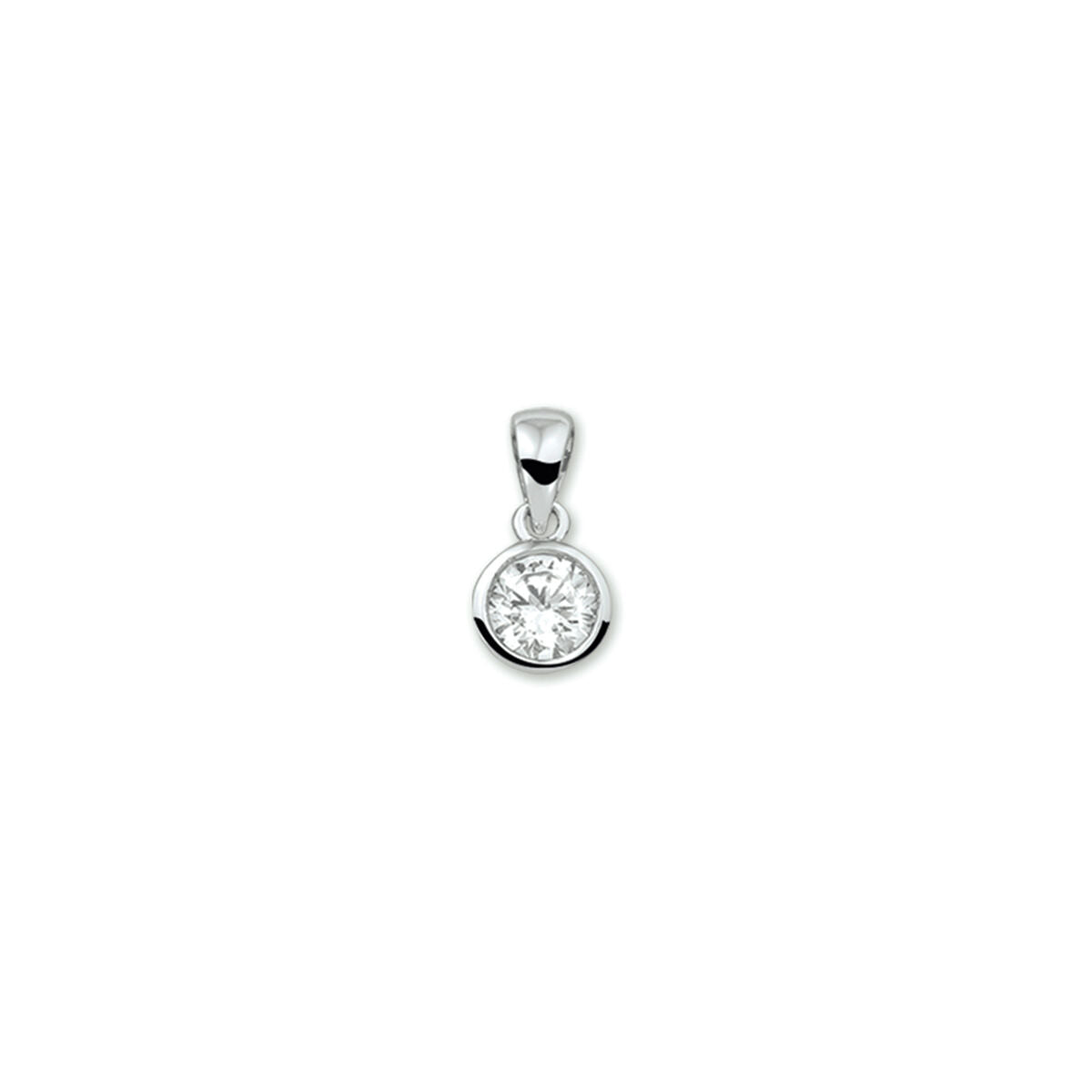 pendentif zircone argent rhodié