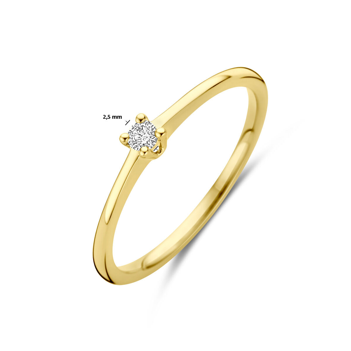 bague diamant 0.05ct h si or jaune 14K