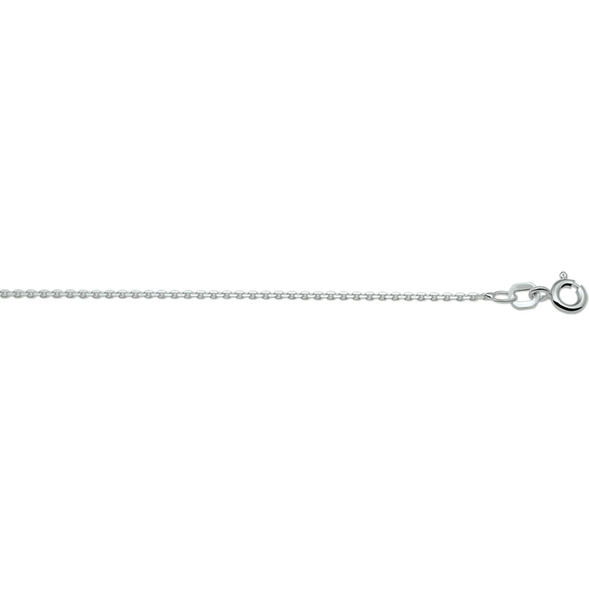 collier anker gediamanteerd 1,1 mm zilver wit