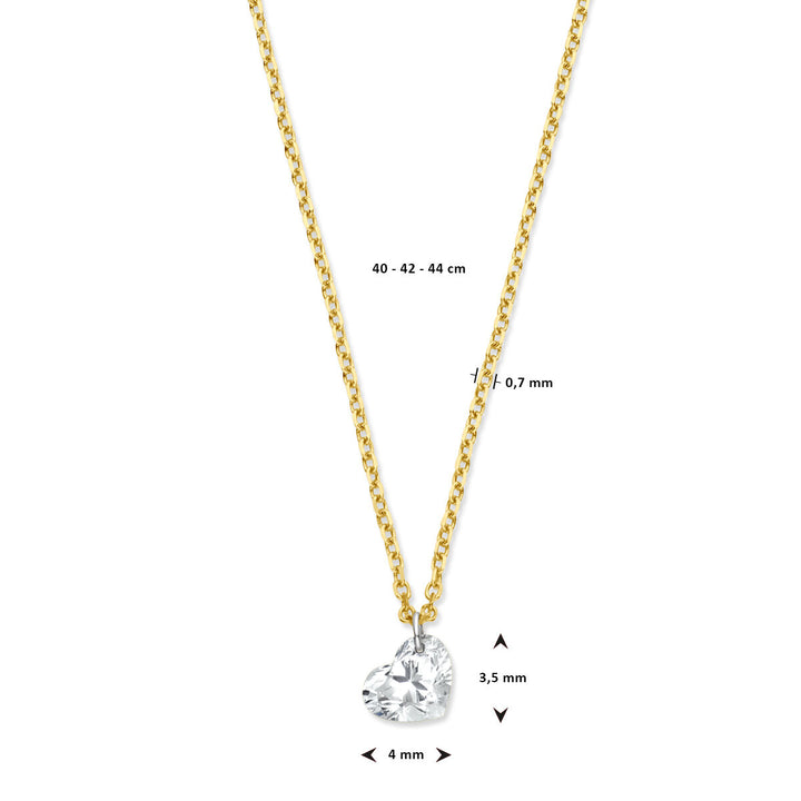 collier hart diamant  40 – 42 – 44 cm 0.20ct g si 18K geelgoud