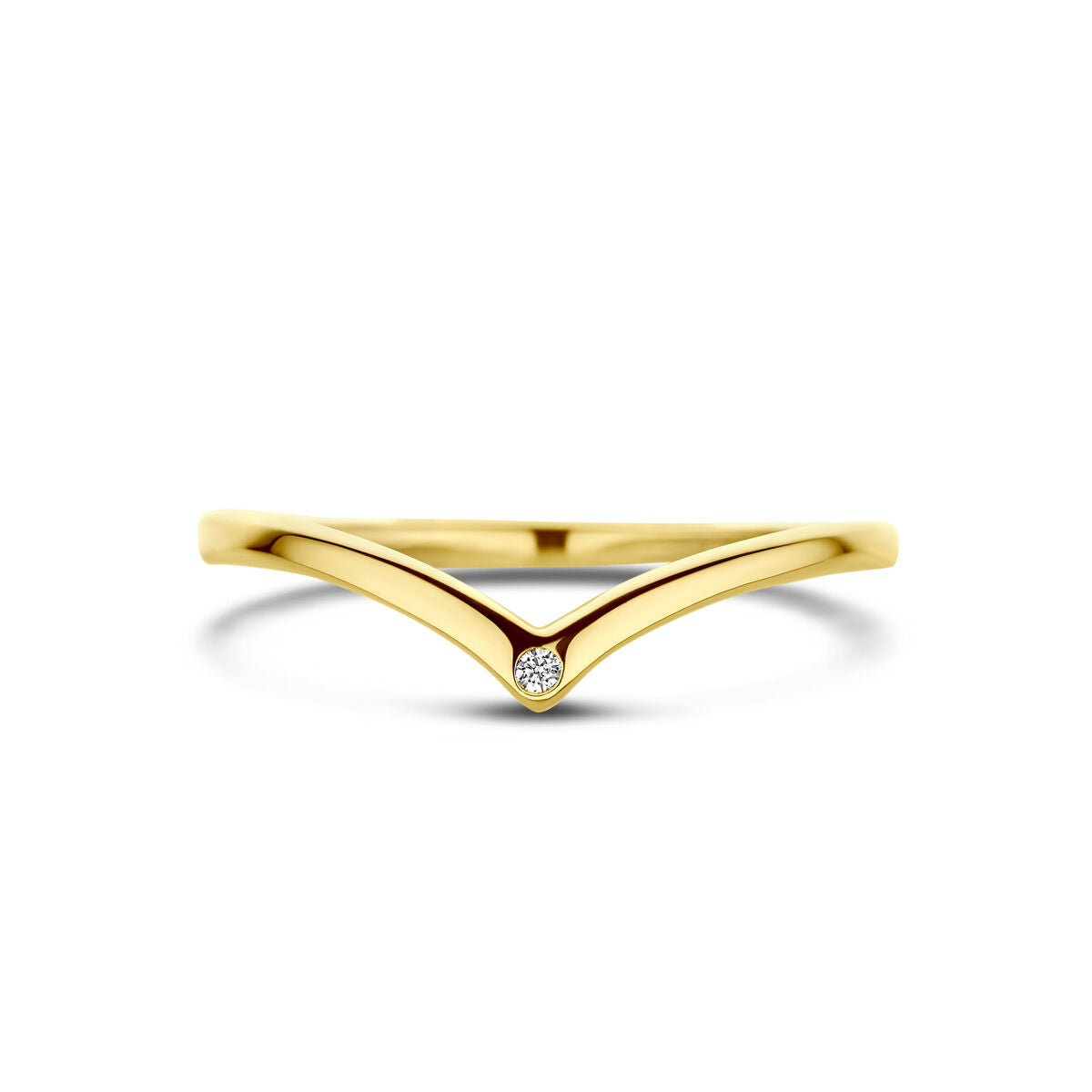 bague zircone 14K or jaune