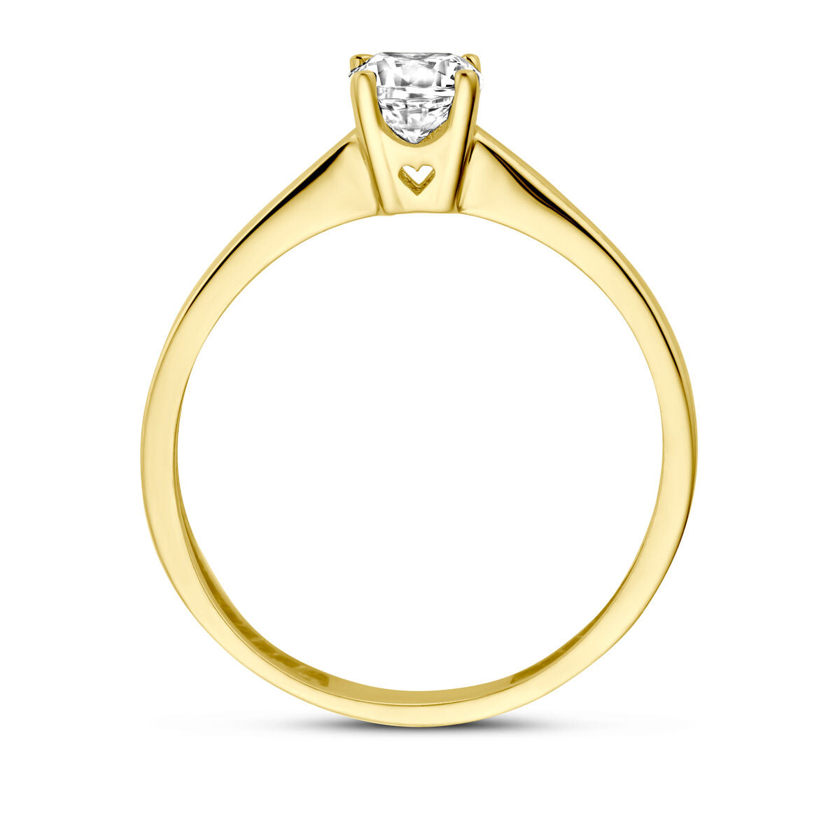 bague zircone 14K or jaune