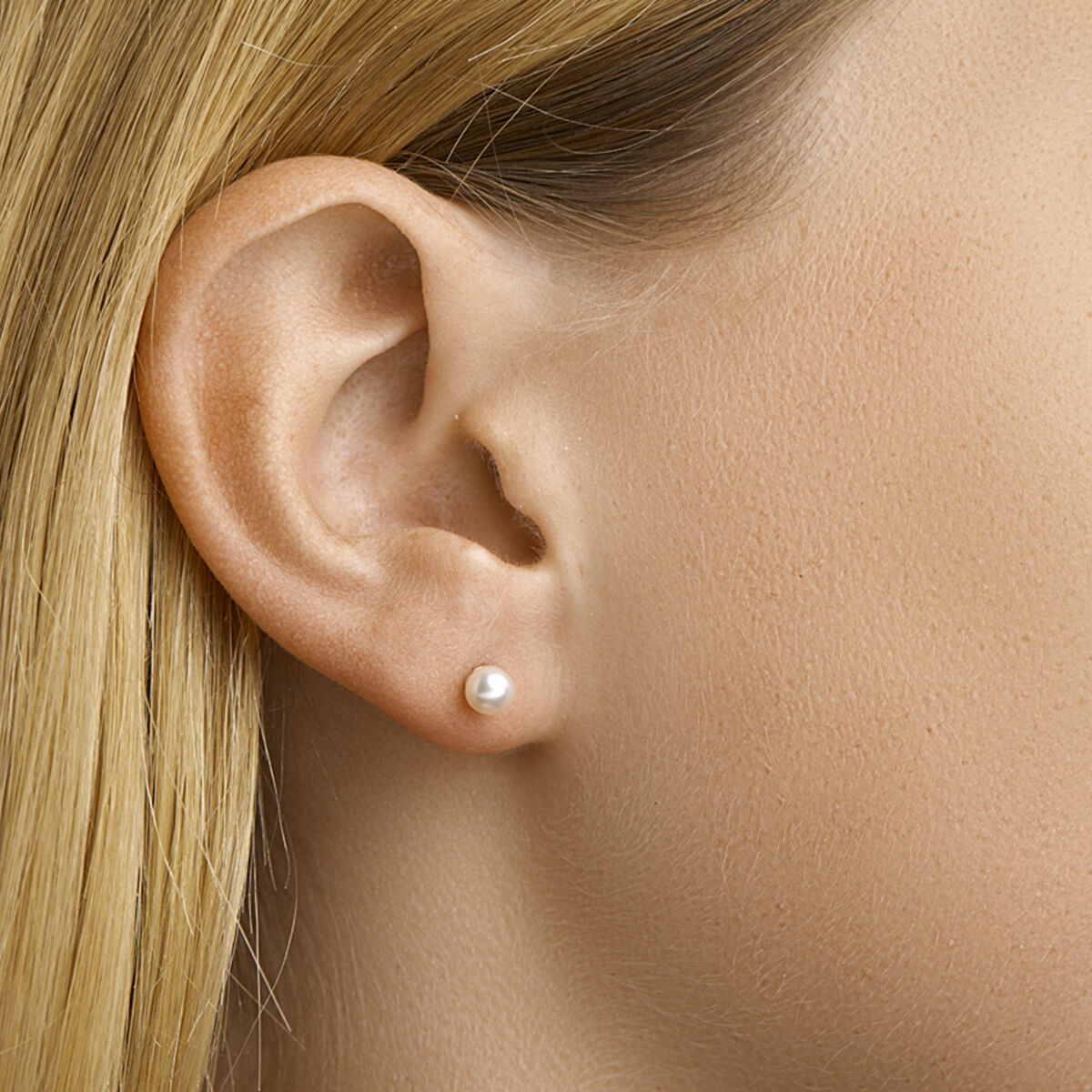 puces d'oreilles perle 14K or jaune