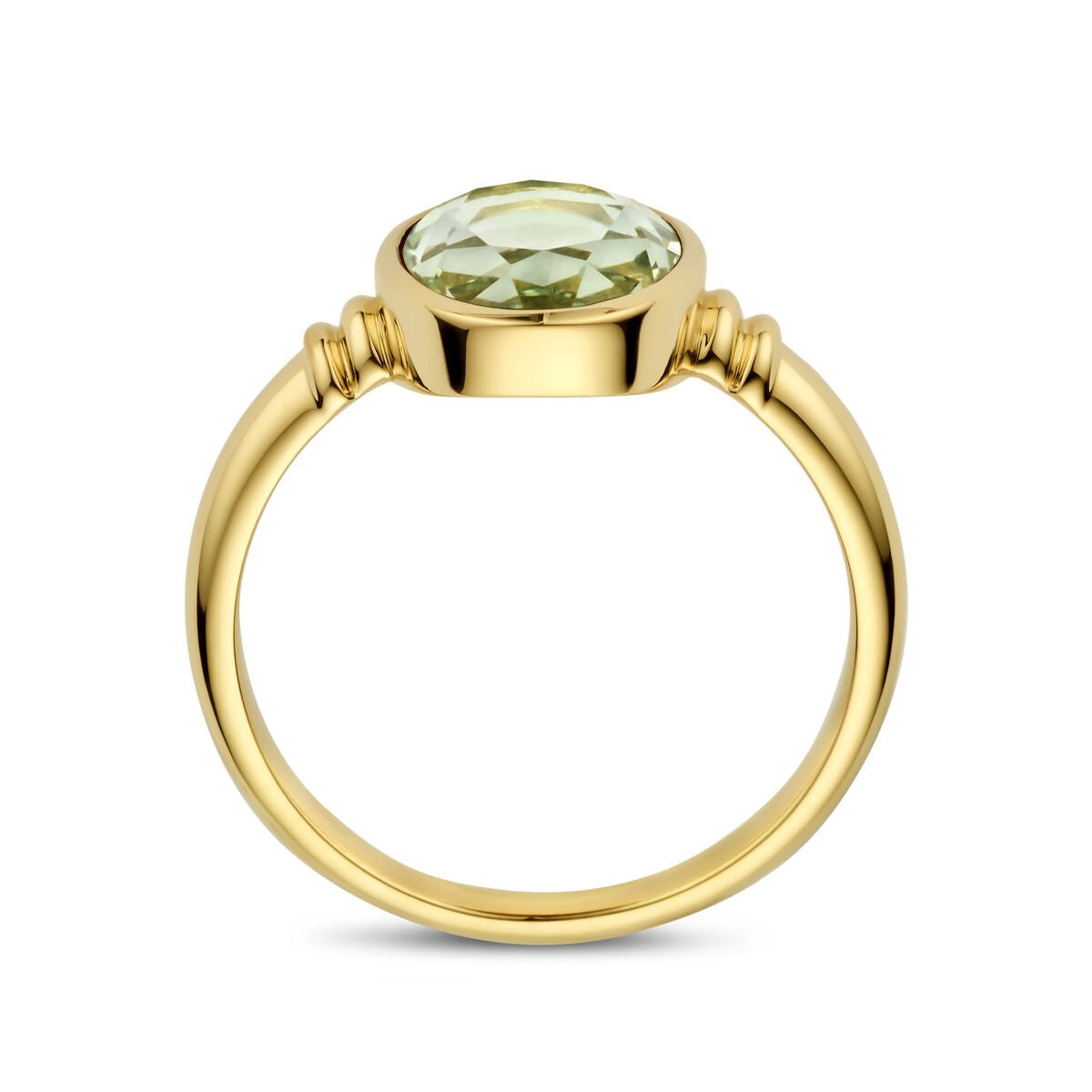 bague améthyste verte 14K or jaune