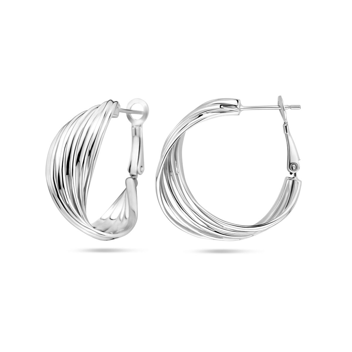 créoles 31 mm argent rhodié
