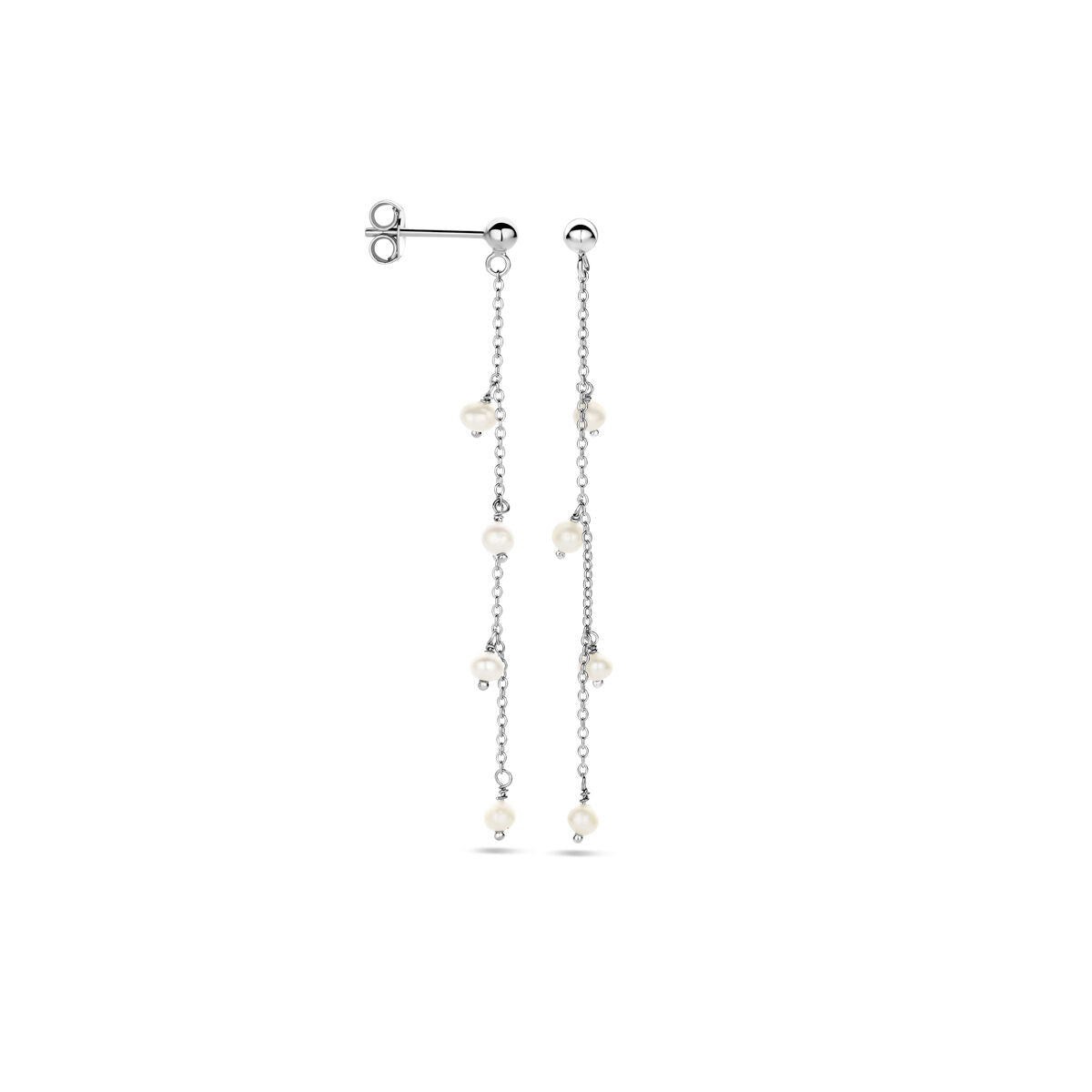 boucles d'oreilles perle argent rhodié