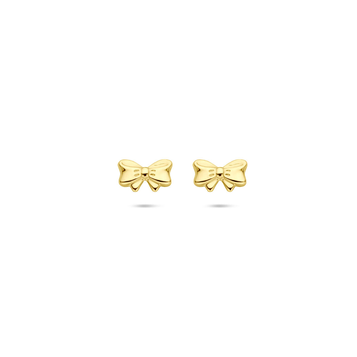 Boucles d'oreilles en or jaune 14K en forme de nœud de 5 mm.