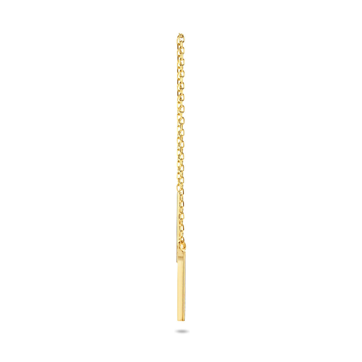 boucle d'oreille à tige barre par pièce or jaune 14K