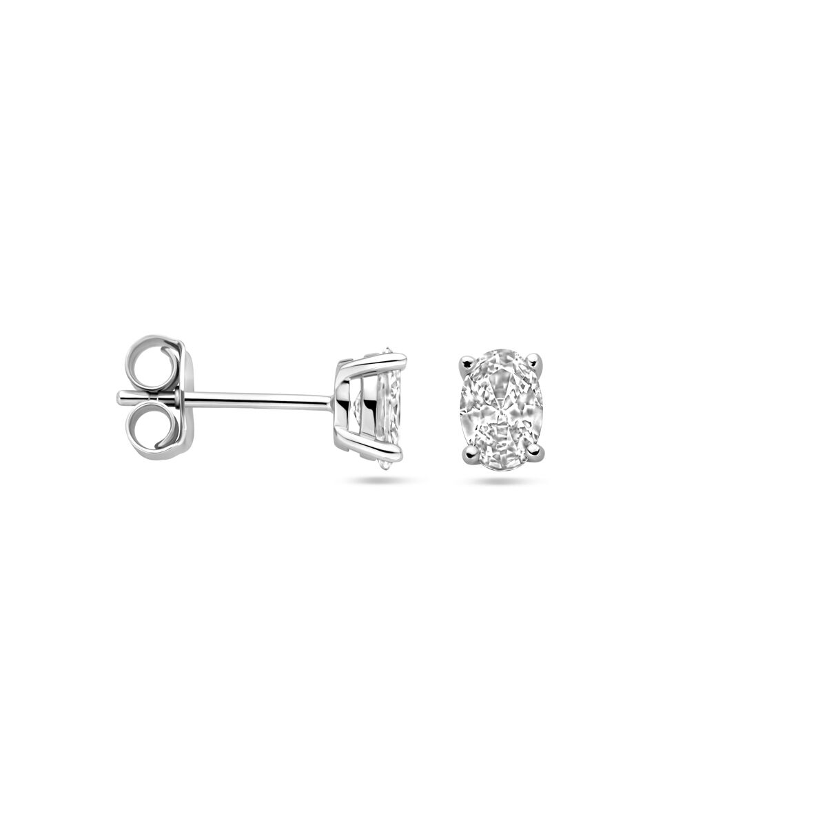puces d'oreilles zircone argent rhodié