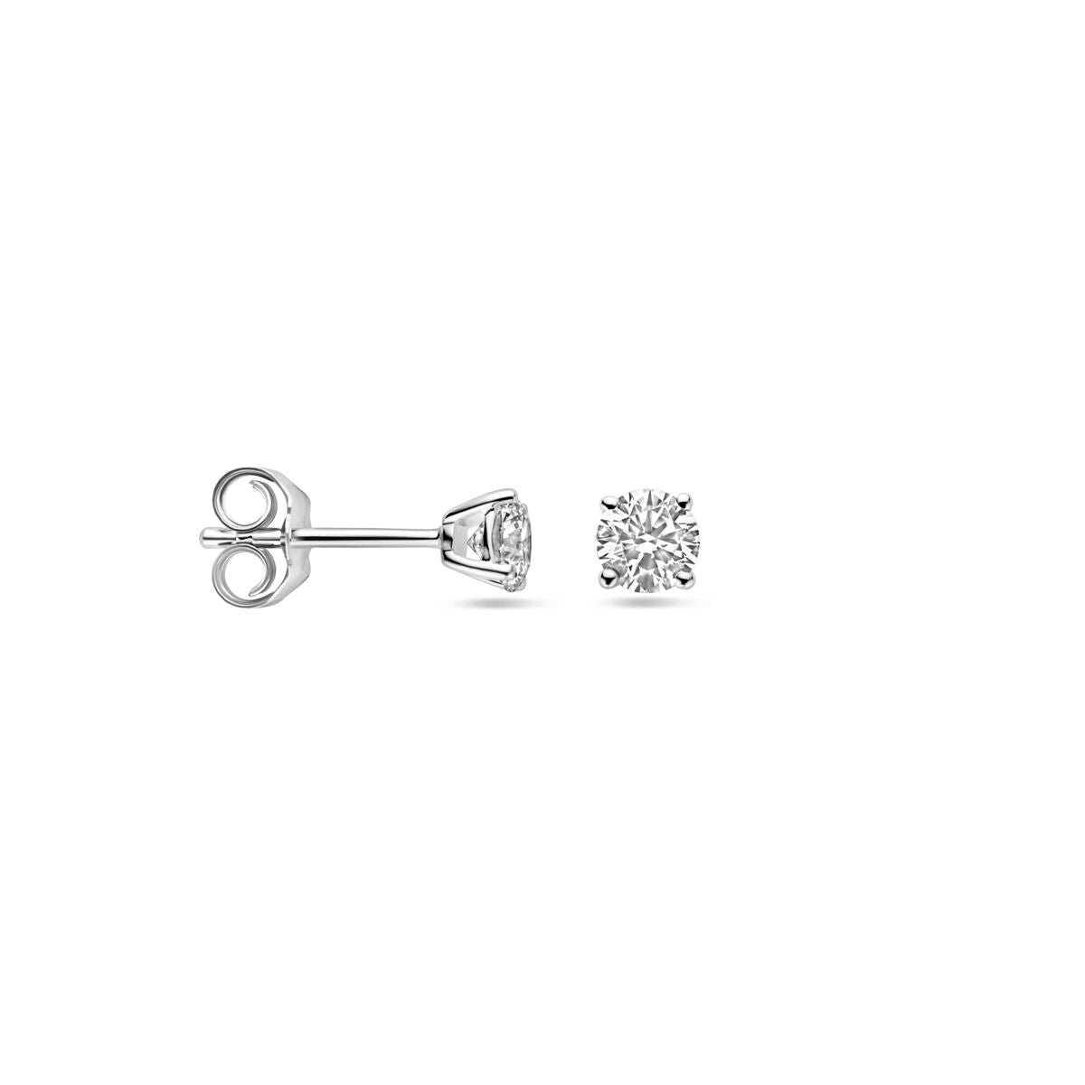puces d'oreilles diamant lab grown 0.5ct (2x 0.25ct) h si 4 mm or blanc 14K