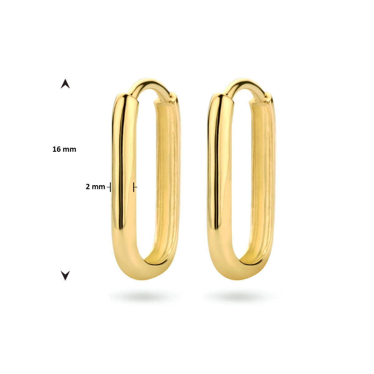 créoles paperclip 16 mm 9 carats