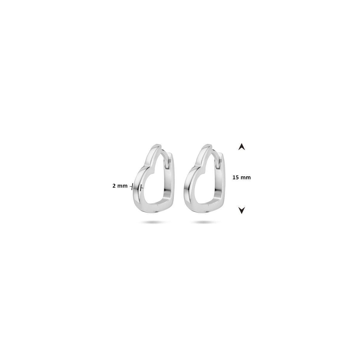 créoles cœurs 2 mm argent rhodié