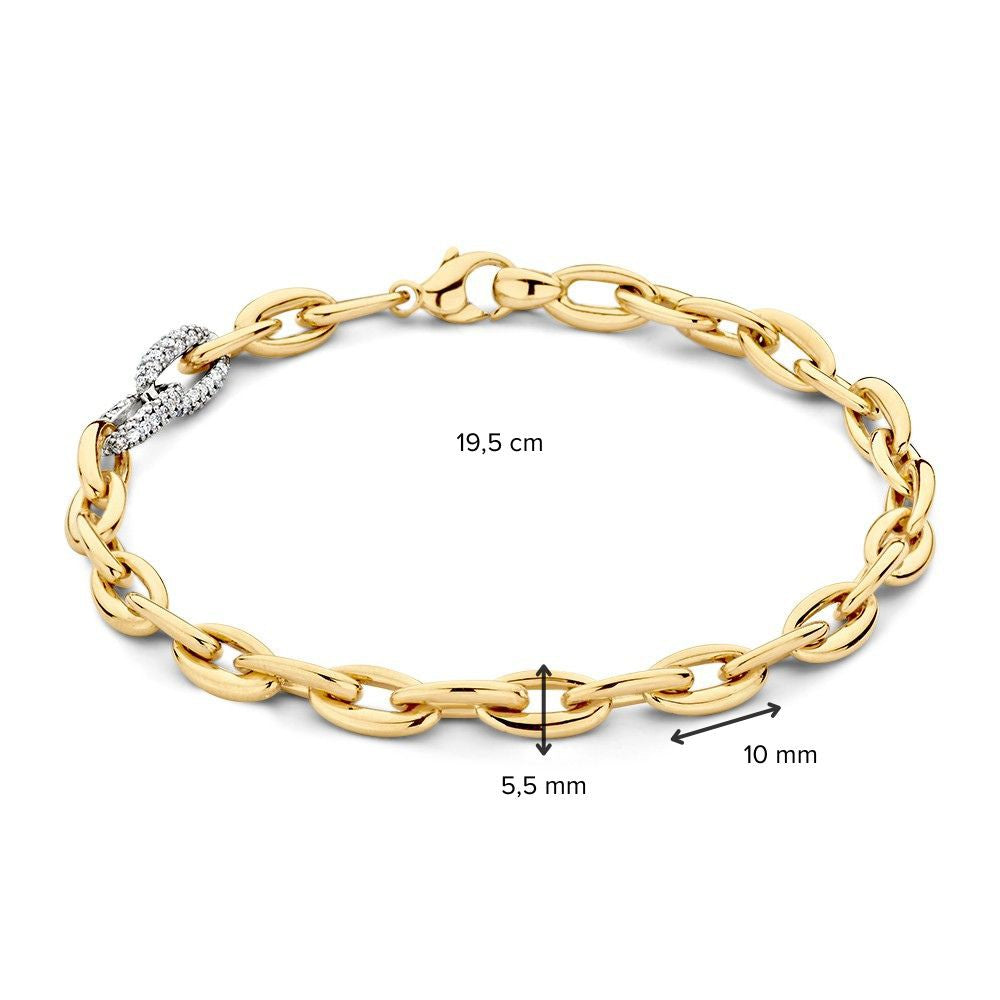 Bracelet de maille en or de luxe avec 0,50 ct de diamants – Élégance en or 14 carats pour femme
