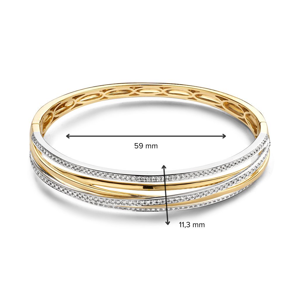 Bracelet de luxe en or avec 1,03 carat de diamant – or jaune/blanc 14 carats, qualité H/SI-1
