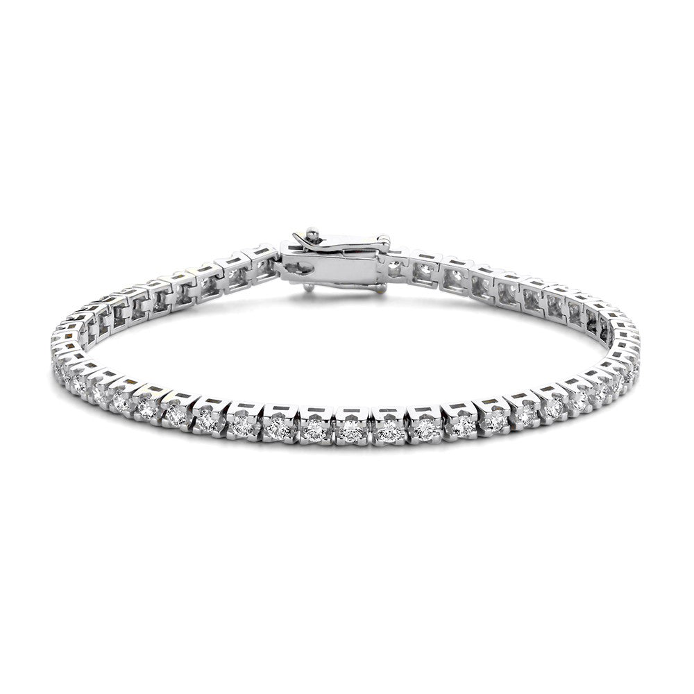 Bracelet en or blanc avec des diamants ronds de 3,00 carats.