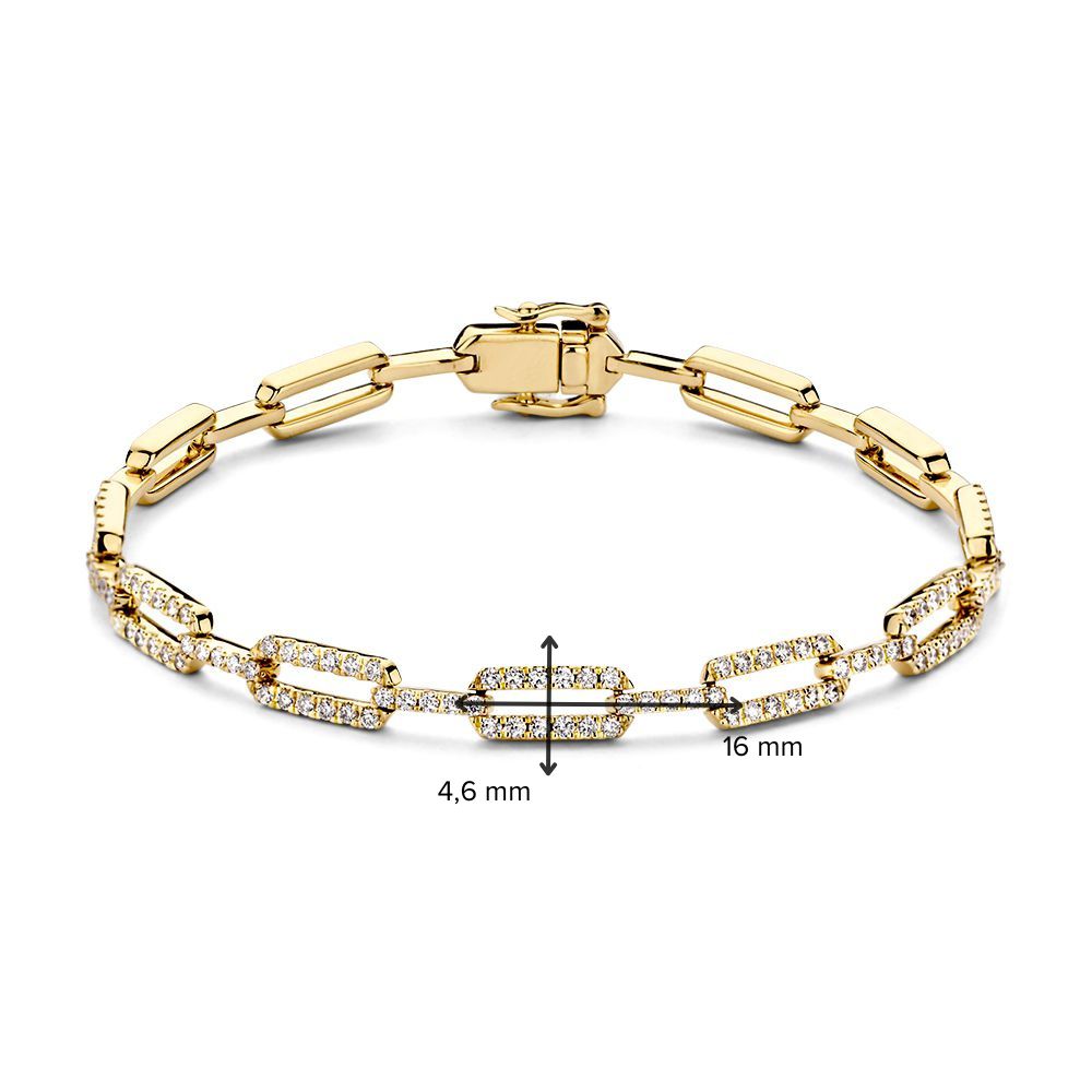 Bracelet en Or Jaune avec Diamants – Or 14 Carats, 1.00 Carat Diamant, Bracelet de Luxe pour Femme