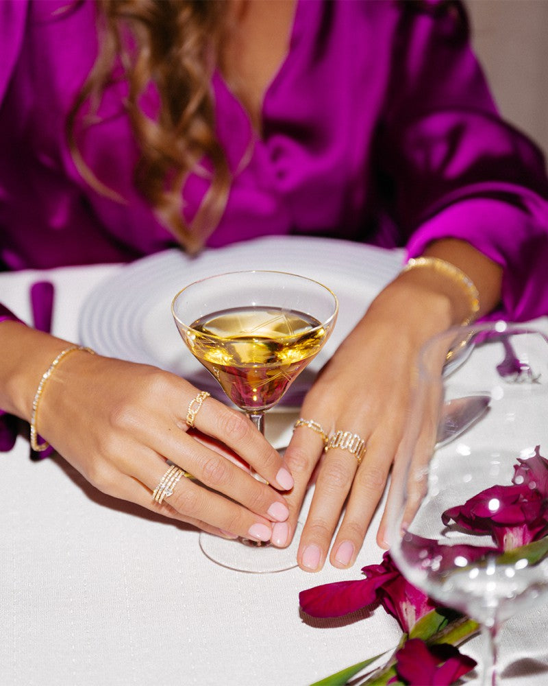 Bracelet en Or Jaune avec Baguettes et Diamants Brillants – Or 14 Carats, 1.90 Carats de Diamant, Bracelet de Luxe pour Femme