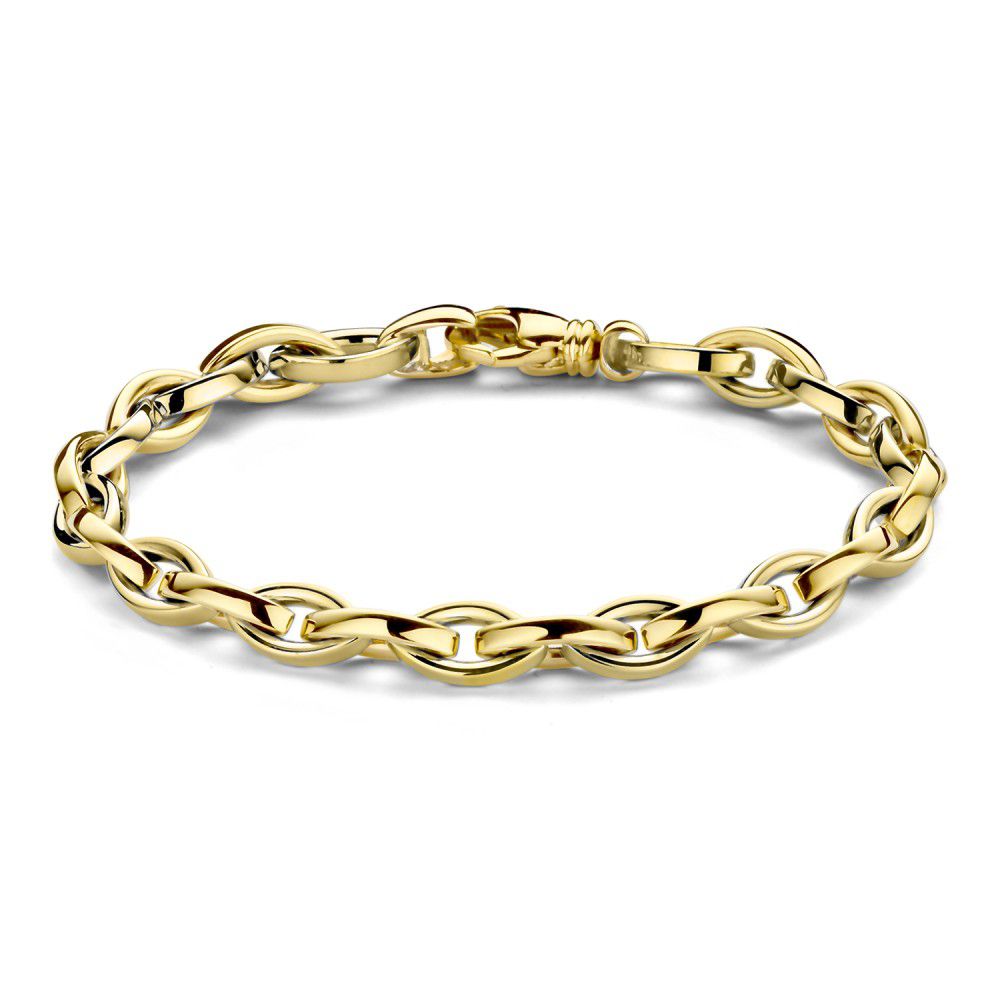 Bracelet en or jaune avec maillons élégants et fermoir luxueux, 20 cm.