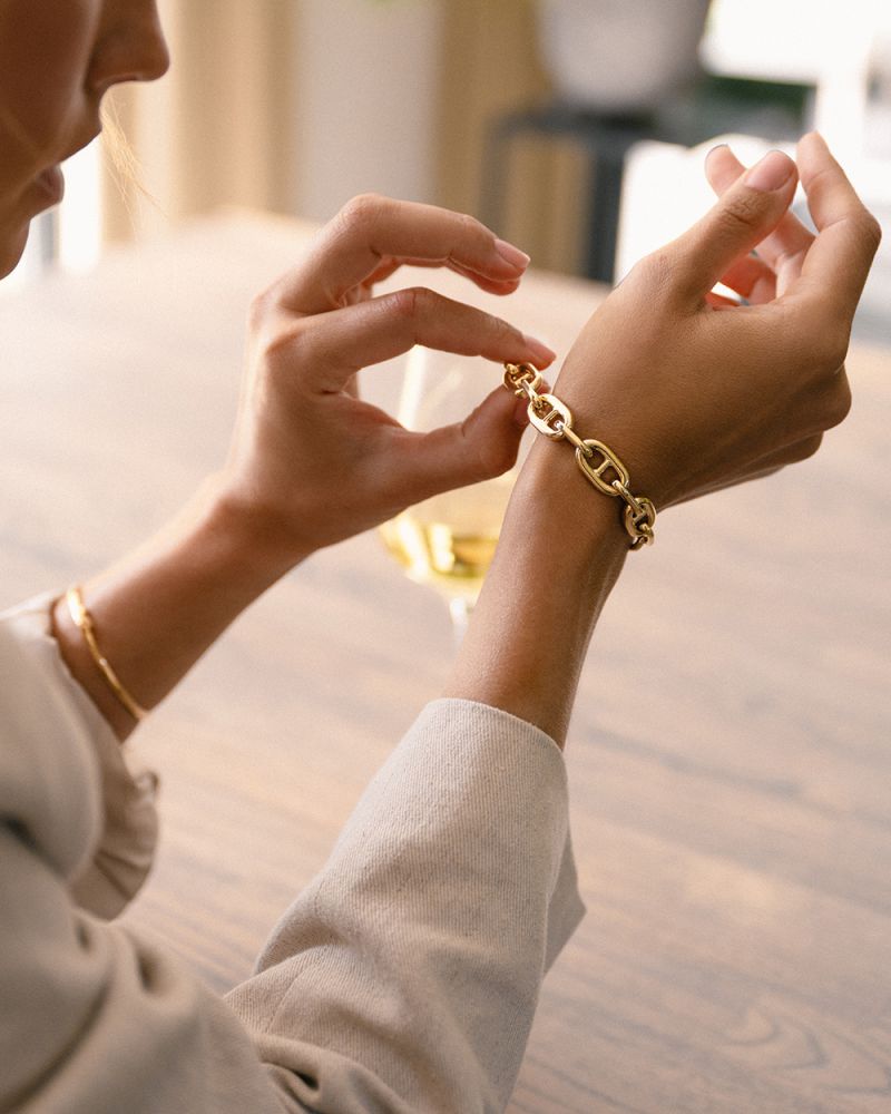 Bracelet en or jaune avec maille 'Gucci', 14 carats, 19,8 gr, 20 cm