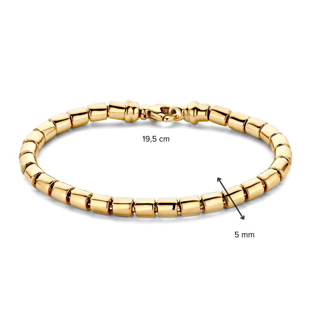 Bracelet en maille en or jaune classique avec fermoir mousqueton de luxe, 14 carats, 11,2 gr, 19,5 cm