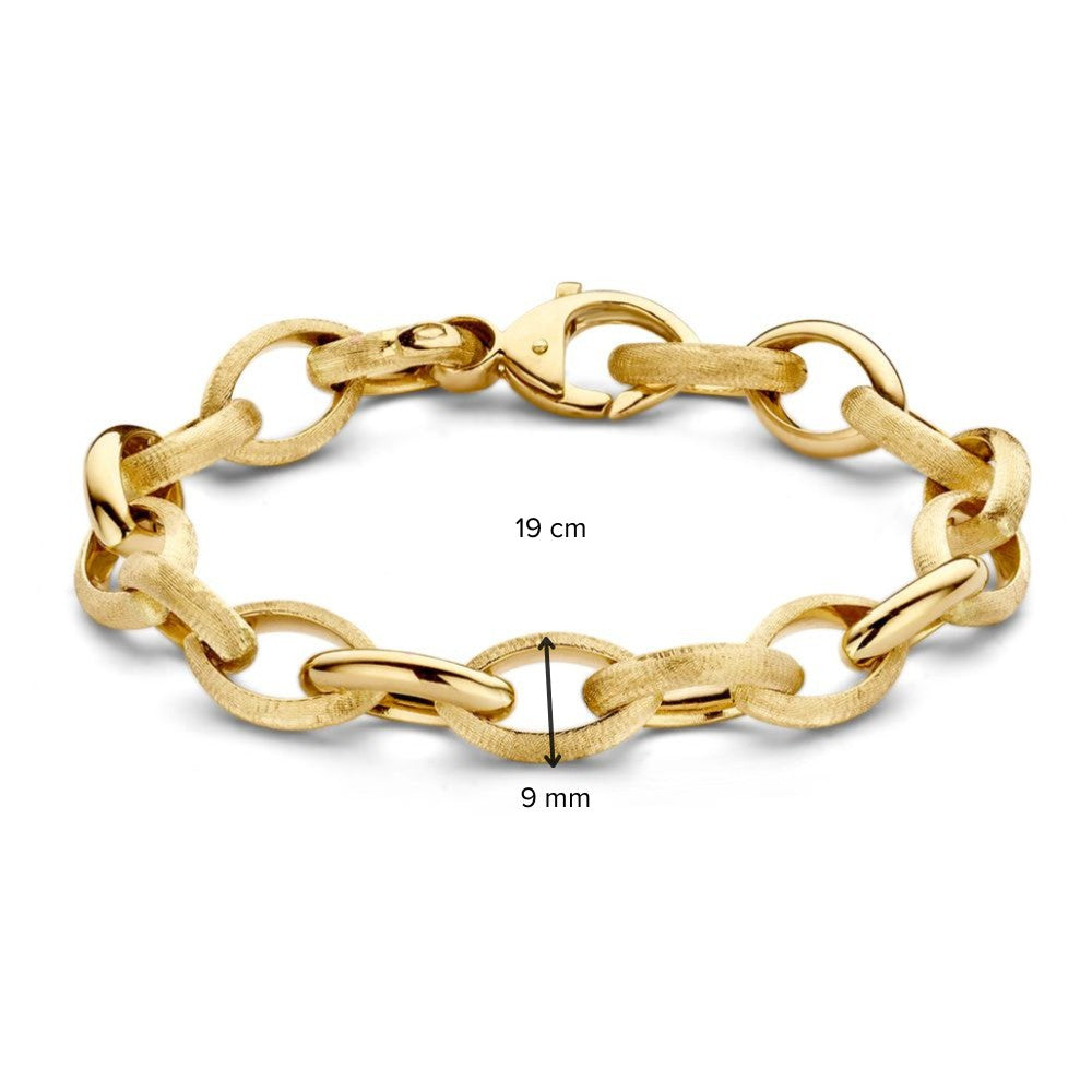 Bracelet en Or Jaune 14kt avec Mailles Ovales – Van der Kooij Bijou de Luxe