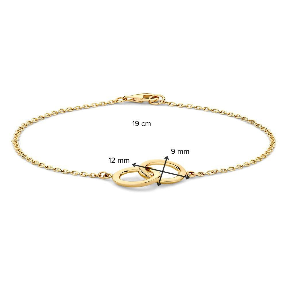 Bracelet en Or avec Mailles Ovales Reliées – Luxe 14 Carats pour Femme