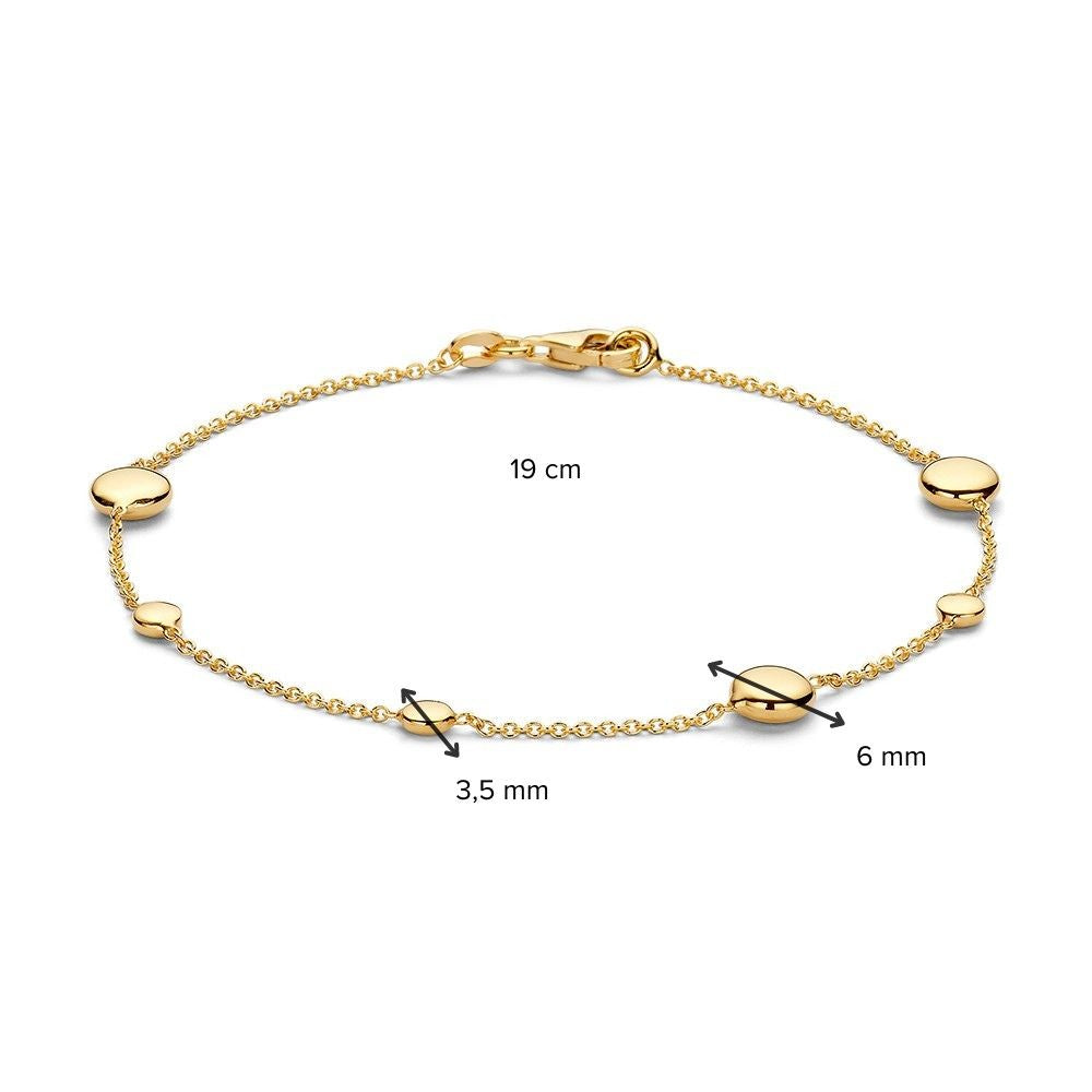 Bracelet en Or Jaune Ludique avec Éléments Ronds – 14 Carats
