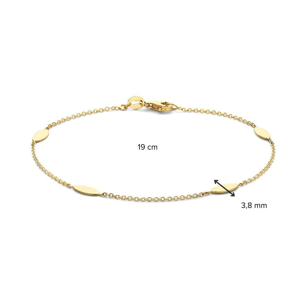 Bracelet en or jaune avec éléments ovales – or 14 carats