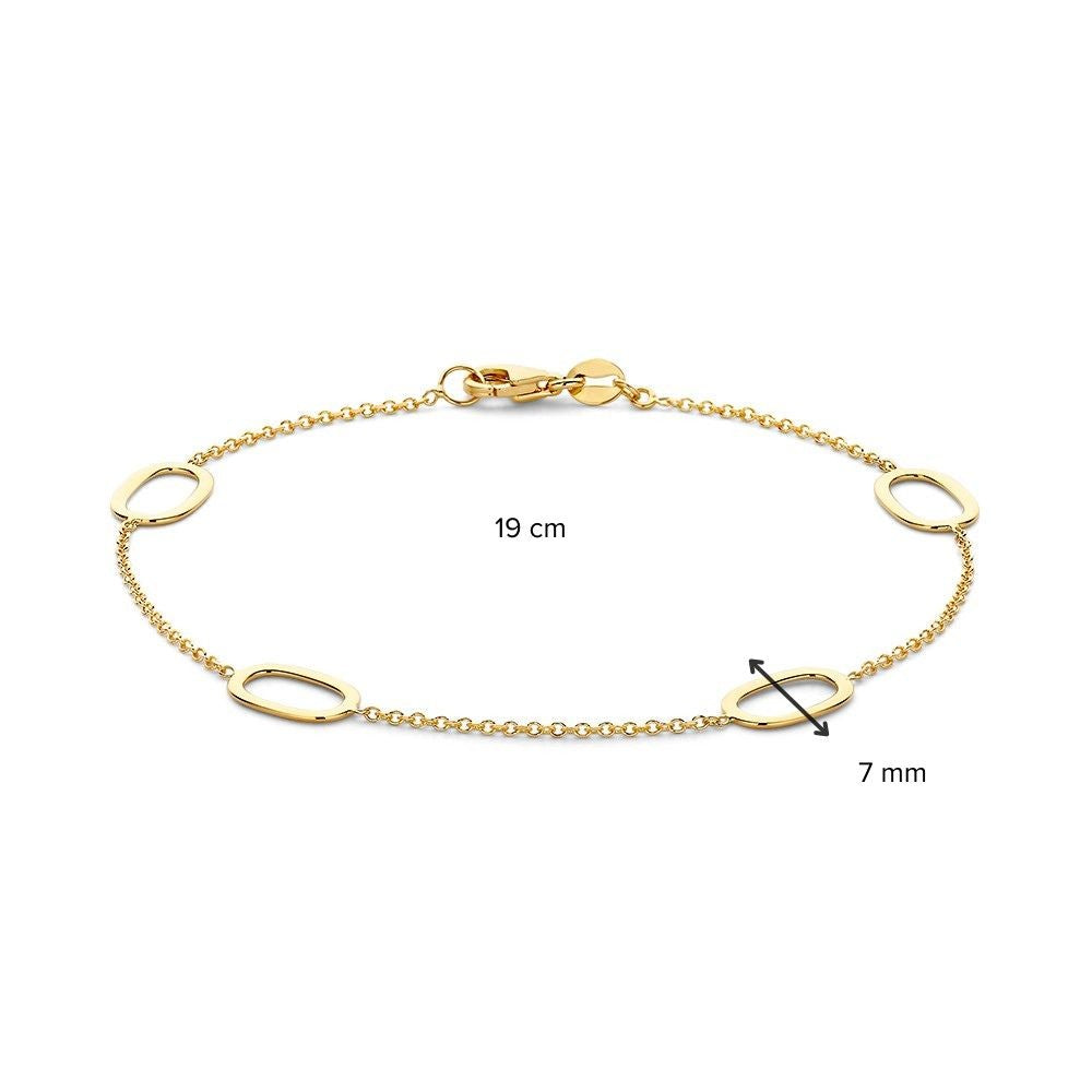 Bracelet en or jaune – 14 carats avec ovales ajourés