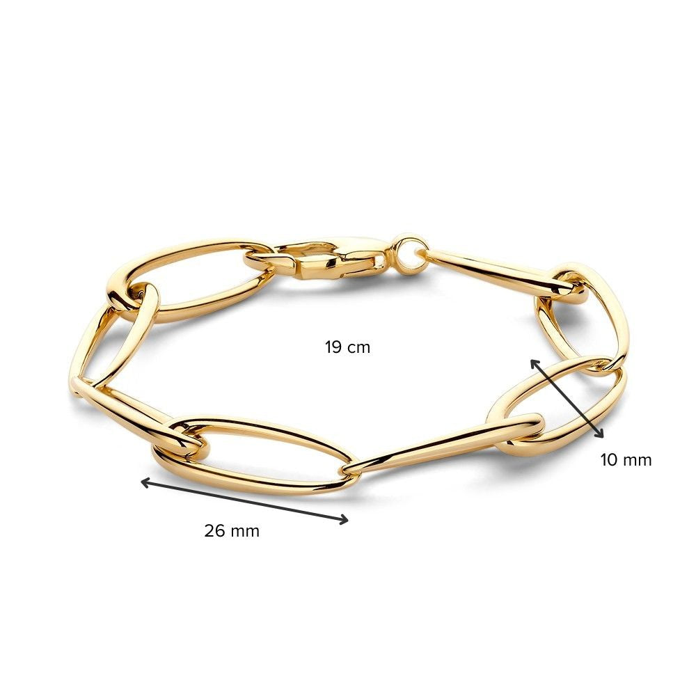 Bracelet en or jaune avec mailles asymétriques – Or 14 carats