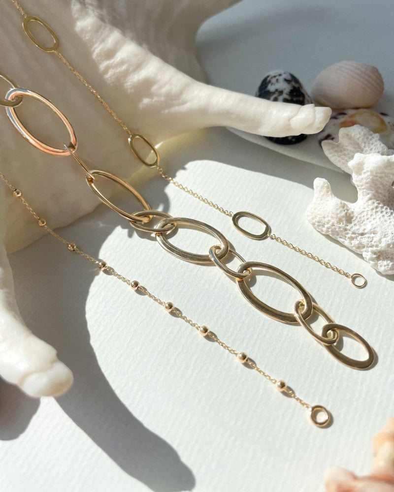 Bracelet en or jaune – 14 carats avec ovales ajourés