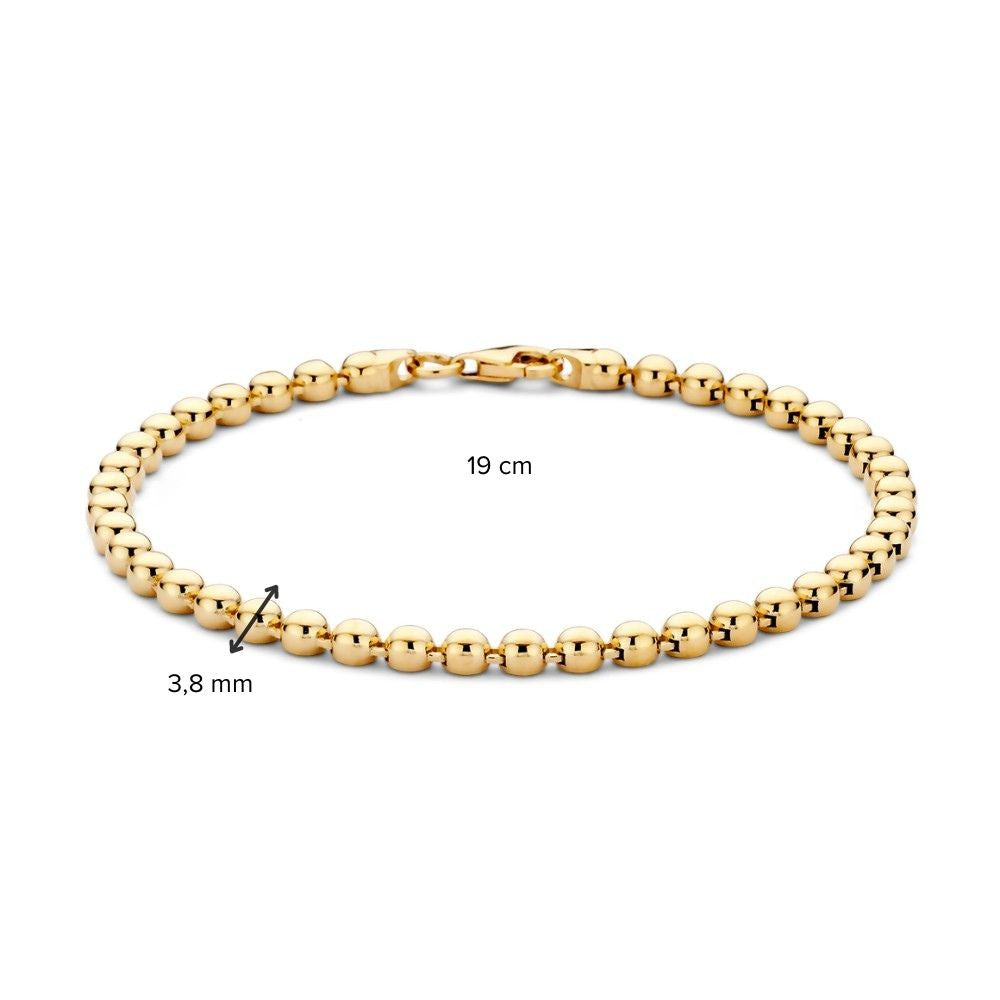 Bracelet en Or Jaune Souple avec Boules en Or – Élégance dans la Simplicité