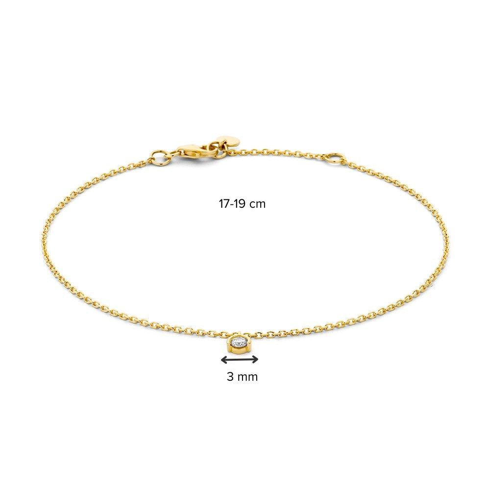 Bracelet or jaune brillant 0,08 crt.