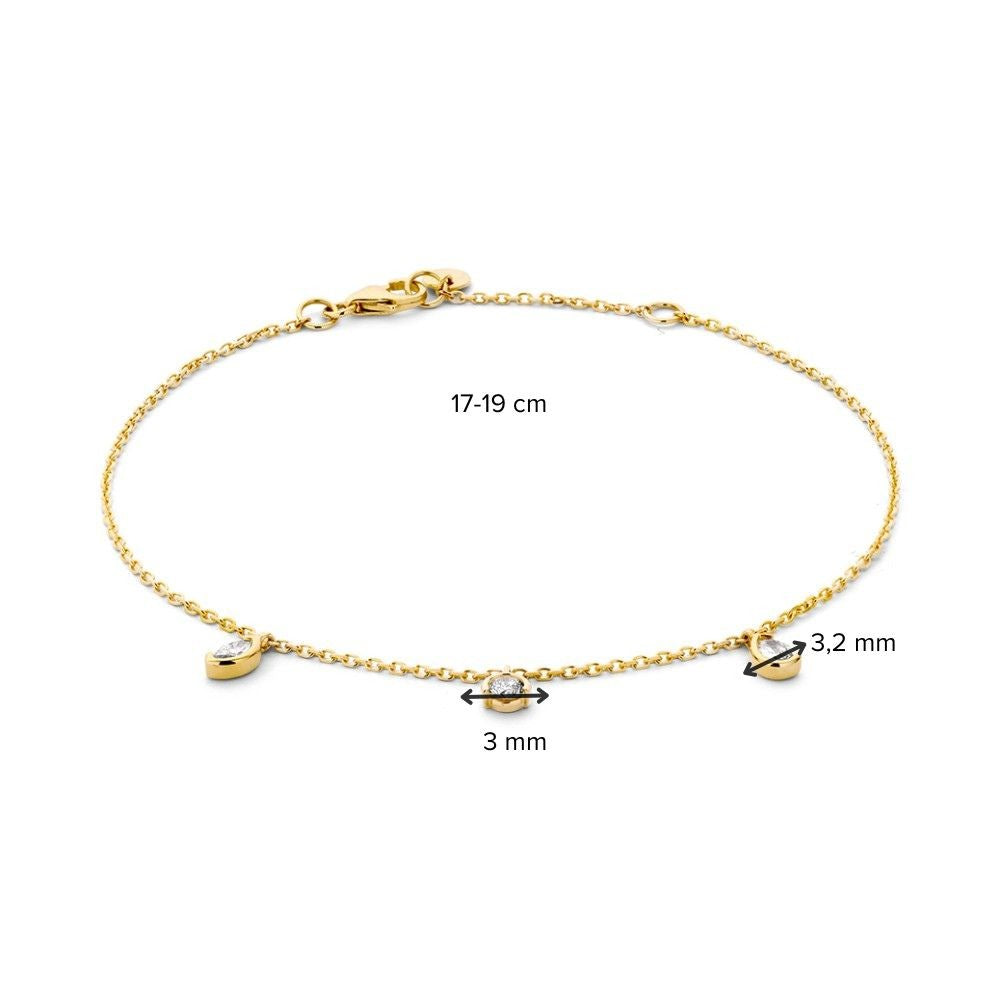 Bracelet or jaune diamant 0,24 crt.