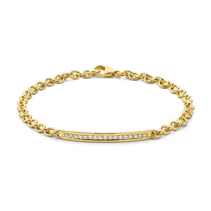 Geelgouden Armband met Diamanten 14 Karaat, 0,25 crt – 19 cm