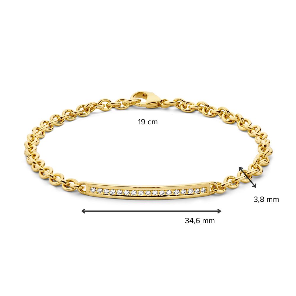 Bracelet en Or Jaune avec Diamants 14 Carats, 0,25 crt – 19 cm