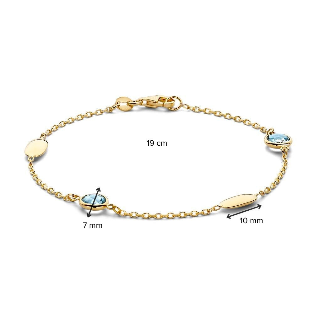 Bracelet or jaune pierre précieuse