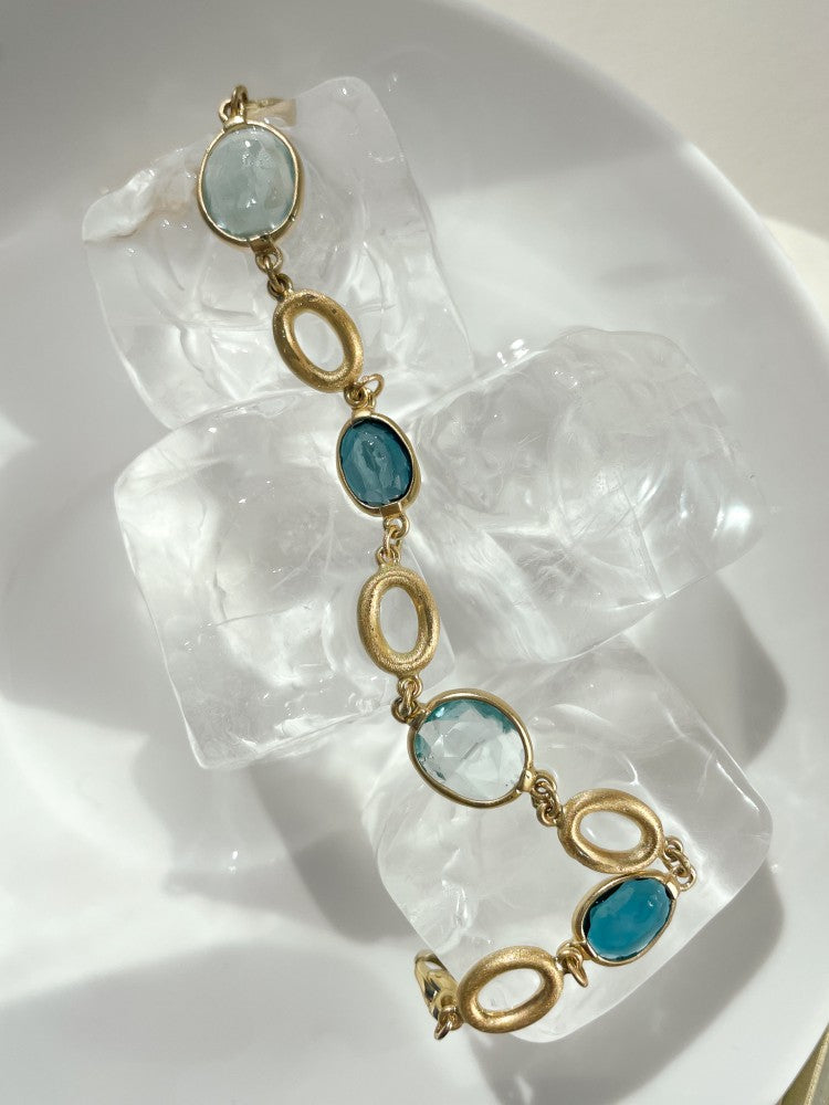 Bracelet or jaune pierre précieuse